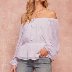 Lavender Shoulder baring blouse